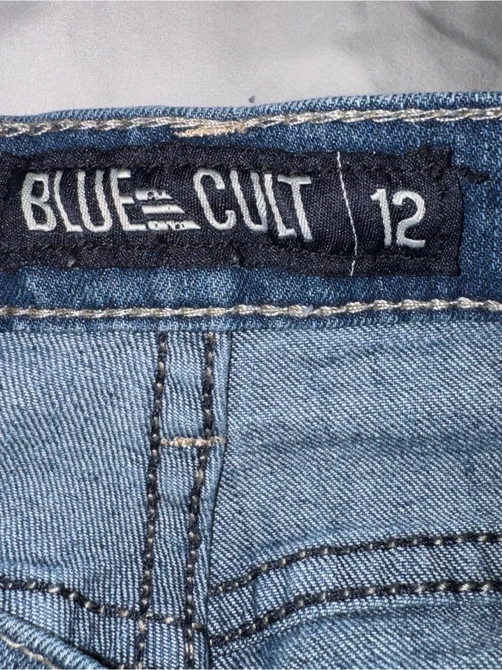 Kids’ Distressed Blue Ribbed Knee Jeans
